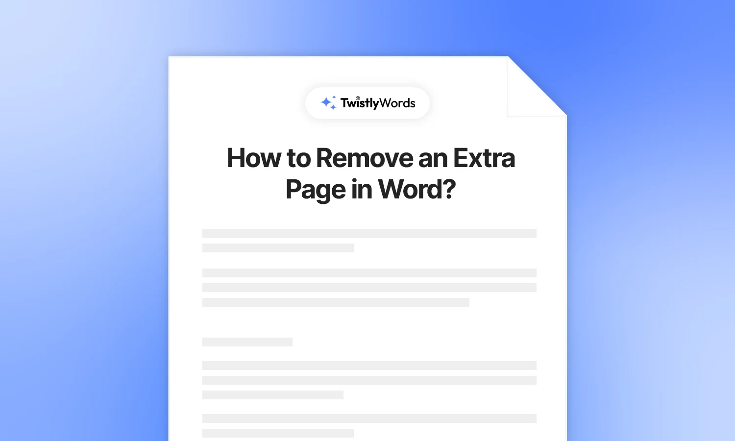 remove extra page in word article image