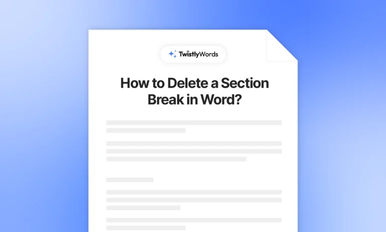 deleting a section break in word