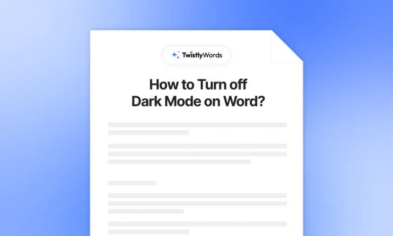 How to Turn Off Dark Mode on Word?